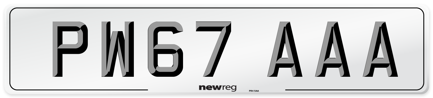 PW67 AAA Number Plate from New Reg